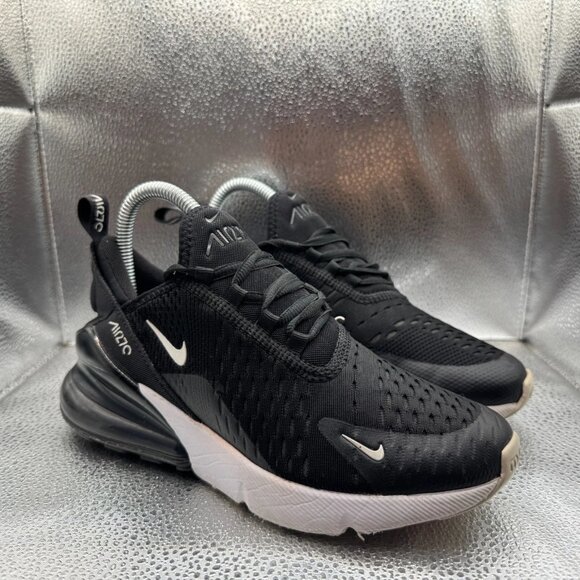 Size 4.5Y (GS) Nike Air Max 270 Low Triple Black Kids Sneaker\u200e Shoes 943345-